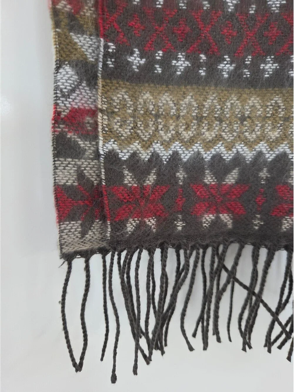 D&Y Soft Acrylic Patterned Scarf with Fringe